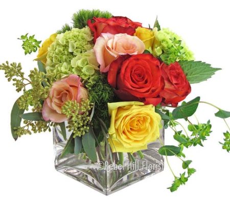 A beautiful cluster of roses, hydrangea, and other flowers will put some "spring" into their step. 